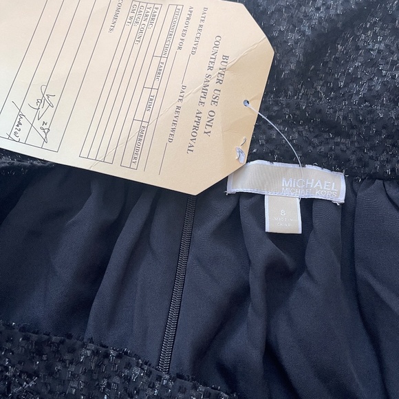 MICHAEL Michael Kors Black Silk Blend Sequin Flare Skirt Women's Size 8 - Picture 6 of 13